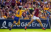 5 August 2018; Niall Burke of Galway in action against Jack Browne of Clare during the GAA Hurling All-Ireland Senior Championship semi-final replay match between Galway and Clare at Semple Stadium in Thurles, Co Tipperary. Photo by Brendan Moran/Sportsfile