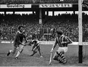 2 September 1973; Kilkenny goalkeeper Noel Skehan in action against Ned Rea of Limerick during the All Ireland Hurling Final match between Kilkenny and Limerick at Croke Park, in Dublin. Photo by Connolly Collection/Sportsfile