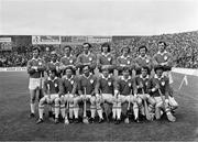 2 September 1973; The Limerick team, back row, left to right, Richie Bennis, Liam O'Donoghue, Jim O'Brien, Pat Hartigan, Joe McKenna, Eamonn Cregan, Willie Moore, Ned Rea, front row, left to right, Seán Foley, Mossy Dowling, Bernie Hartigan, Eamonn Grimes, Phil Bennis, Frankie Nolan, and Séamus Horgan before the All Ireland Hurling Final match between Kilkenny and Limerick at Croke Park in Dublin. Photo by Connolly Collection/Sportsfile