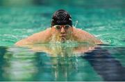 15 August 2018; Islam Dokaev of Belgium competes in the heats of the Men's 100m Breaststroke SB7 event during day three of the World Para Swimming Allianz European Championships at the Sport Ireland National Aquatic Centre in Blanchardstown, Dublin. Photo by Seb Daly/Sportsfile