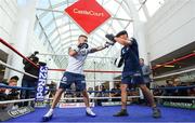 15 August 2018; Carl Frampton during the public workouts at the Castlecourt Shopping Centre in Belfast. Photo by Ramsey Cardy/Sportsfile