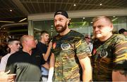 15 August 2018; Tyson Fury arrives for the public workouts at the Castlecourt Shopping Centre in Belfast. Photo by Ramsey Cardy/Sportsfile