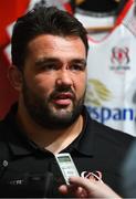 15 August 2018; Marty Moore speaks to media during an Ulster Rugby Media Event at Victoria Square in Belfast. Photo by Ramsey Cardy/Sportsfile