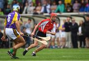 14 August 2018; Mikey Fogarty, jockey, representing Davy Russell's Best, right, in action against Jackie Tyrell, former Kilkenny hurler, Jim Bolger's Stars, during the seventh annual Hurling for Cancer Research game, a celebrity hurling match in aid of the Irish Cancer Society at St Conleth’s Park, in Newbridge. The event, organised by legendary racehorse trainer Jim Bolger and National Hunt jockey Davy Russell, has raised €700,000 to date to fund the Irish Cancer Society’s innovative cancer research projects. The final score was: Davy Russell’s Best 5-20 to Jim Bolger’s Stars: 6-12. Photo by Piaras Ó Mídheach/Sportsfile