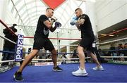 15 August 2018; Lewis Crocker during the public workouts at the Castlecourt Shopping Centre in Belfast. Photo by Ramsey Cardy/Sportsfile