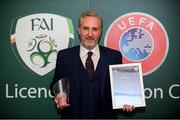 15 August 2018; FRank Kelleher with his certificate during the UEFA Pro Licence Graduation at the Rochestown Park Hotel in Rochestown Rd, Douglas, Co. Cork Photo by Eóin Noonan/Sportsfile