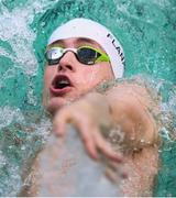 16 August 2018; Patrick Flanagan of Ireland competes in the heats of the Men's 100m Backstroke S6 event during day four of the World Para Swimming Allianz European Championships at the Sport Ireland National Aquatic Centre in Blanchardstown, Dublin. Photo by David Fitzgerald/Sportsfile