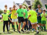 16 August 2018; Former Republic of Ireland international Stephen Hunt congratulates a team-mate during a shoot out in the final of a tournament hosted by Ballincollig AFC to honour the late Liam Miller during a FAI Festival of Football Club Visit to Ballincollig AFC in Cork. Photo by Stephen McCarthy/Sportsfile