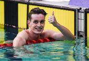 16 August 2018; Patrick Flanagan of Ireland after competing in the Men's 100m Backstroke final during day four of the World Para Swimming Allianz European Championships at the Sport Ireland National Aquatic Centre in Blanchardstown, Dublin. Photo by David Fitzgerald/Sportsfile