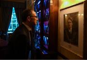 16 August 2018; Republic of Ireland manager Martin O'Neill views a photograph of Terence MacSwiney, Lord Mayor of Cork, 1920, who died on Hunger Strike in Brixton Prison, London, in the Lord Mayor's Chambers during a reception hosted by the Lord Mayor of Cork for a FAI Delegation at City Hall in Cork. Photo by Stephen McCarthy/Sportsfile