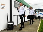17 August 2018; Dundalk players John Mountney and Chris Shields arrive at the Carlisle Grounds before the SSE Airtricity League Premier Division match between Bray Wanderers and Dundalk at the Carlisle Grounds in Bray, Wicklow. Photo by Matt Browne/Sportsfile