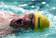 17 August 2018; Mikael Fredriksson of Sweden competes in the final of the Men's 50m Backstroke S3 event during day five of the World Para Swimming Allianz European Championships at the Sport Ireland National Aquatic Centre in Blanchardstown, Dublin. Photo by David Fitzgerald/Sportsfile