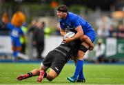 17 August 2018; Caelan Doris of Leinster is tackled by Santiago Socino of Newcastle Falcons during the Bank of Ireland Pre-season Friendly match between Leinster and Newcastle Falcons at Energia Park in Dublin. Photo by Brendan Moran/Sportsfile