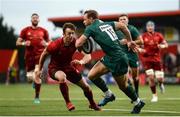 17 August 2018; Greig Tonks of London Irish is tackled by Darren Sweetnam of Munster during the Keary's Renault pre-season friendly match between Munster and London Irish at Irish Independent Park in Cork. Photo by Diarmuid Greene/Sportsfile
