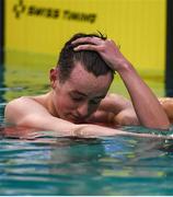 17 August 2018; Patrick Flanagan of Ireland reacts after finishing fourth in the final of the Men's 400m Freestyle S6 event during day five of the World Para Swimming Allianz European Championships at the Sport Ireland National Aquatic Centre in Blanchardstown, Dublin. Photo by David Fitzgerald/Sportsfile