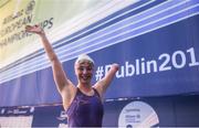 17 August 2018; Ellen Keane of Ireland after winning bronze in the final of the Women's 200m Individual Medley SM9 event during day five of the World Para Swimming Allianz European Championships at the Sport Ireland National Aquatic Centre in Blanchardstown, Dublin. Photo by David Fitzgerald/Sportsfile
