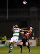 17 August 2018; Ethan Boyle of Shamrock Rovers in action against Kevin Devaney of Bohemians during the SSE Airtricity League Premier Division match between Shamrock Rovers and Bohemians at Tallaght Stadium in Dublin. Photo by Eóin Noonan/Sportsfile