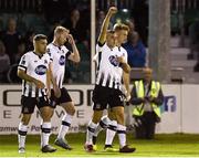 17 August 2018; Dylan Connolly of Dundalk celebrates after scoring his side's third goal during the SSE Airtricity League Premier Division match between Bray Wanderers and Dundalk at the Carlisle Grounds in Bray, Wicklow. Photo by Matt Browne/Sportsfile