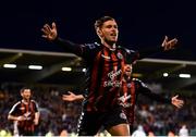17 August 2018; Eoghan Stokes of Bohemians celebrates after scoring his side's first goal during the SSE Airtricity League Premier Division match between Shamrock Rovers and Bohemians at Tallaght Stadium in Dublin. Photo by Seb Daly/Sportsfile