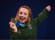 17 August 2018; Ellen Keane of Ireland with her bronze medal following the final of the Women's 200m Individual Medley SM9 event during day five of the World Para Swimming Allianz European Championships at the Sport Ireland National Aquatic Centre in Blanchardstown, Dublin. Photo by David Fitzgerald/Sportsfile