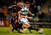 17 August 2018; Brandon Kavanagh of Shamrock Rovers is tackled by Daragh Leahy of Bohemians during the SSE Airtricity League Premier Division match between Shamrock Rovers and Bohemians at Tallaght Stadium in Dublin. Photo by Eóin Noonan/Sportsfile