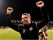 17 August 2018; Bohemians manager Keith Long celebrates following his side's victory during the SSE Airtricity League Premier Division match between Shamrock Rovers and Bohemians at Tallaght Stadium in Dublin. Photo by Seb Daly/Sportsfile