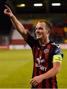 17 August 2018; Derek Pender of Bohemians celebrates following his side's victory during the SSE Airtricity League Premier Division match between Shamrock Rovers and Bohemians at Tallaght Stadium in Dublin. Photo by Seb Daly/Sportsfile