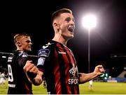 17 August 2018; Daragh Leahy of Bohemians celebrates following his side's victory during the SSE Airtricity League Premier Division match between Shamrock Rovers and Bohemians at Tallaght Stadium in Dublin. Photo by Seb Daly/Sportsfile