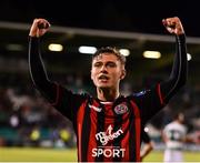 17 August 2018; Eoghan Stokes of Bohemians celebrates following his side's victory during the SSE Airtricity League Premier Division match between Shamrock Rovers and Bohemians at Tallaght Stadium in Dublin. Photo by Seb Daly/Sportsfile