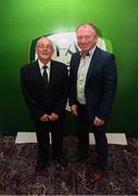 17 August 2018; John Delea, left, and James Corocroan, Rockmount AFC, Cork, on their arrival at the FAI Delegates Dinner & FAI Communications Awards at the Rochestown Park Hotel in Cork. Photo by Stephen McCarthy/Sportsfile