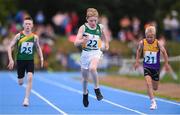 18 August 2018; Robert Carney from Shinrone - Coolderry, Co. Offaly, centre, competing in the U12 Boys 100m event during day one of the Aldi Community Games August Festival at the University of Limerick in Limerick. Photo by Sam Barnes/Sportsfile