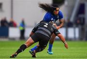 17 August 2018; Joe Tomane of Leinster is tackled by Santiago Socino of Newcastle Falcons during the Bank of Ireland Pre-season Friendly match between Leinster and Newcastle Falcons at Energia Park in Dublin. Photo by Ramsey Cardy/Sportsfile