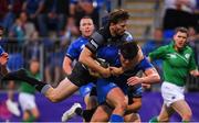 17 August 2018; Tom Daly of Leinster is tackled by Alex Tait of Newcastle Falcons during the Bank of Ireland Pre-season Friendly match between Leinster and Newcastle Falcons at Energia Park in Dublin. Photo by Ramsey Cardy/Sportsfile