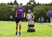 18 August 2018; Vhi ambassador and Olympian David Gillick pictured at the Longford parkrun where Vhi hosted a special event to celebrate their partnership with parkrun Ireland. David was on hand to lead the warm up for parkrun participants before completing the 5km free event. Parkrunners enjoyed refreshments post event at the Vhi Relaxation Area where a physiotherapist took participants through a post event stretching routine.   parkrun in partnership with Vhi support local communities in organising free, weekly, timed 5k runs every Saturday at 9.30am.To register for a parkrun near you visit www.parkrun.ie. Photo by Seb Daly/Sportsfile