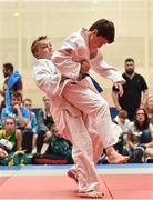18 August 2018; Cathan Harrington of Glenflesk, Co.Kerry, right, and Dylan McGrath of Annaghdown, Co. Galway, competing in the Judo - 38kg U16 & O6 Boys event during day one of the Aldi Community Games August Festival at the University of Limerick in Limerick. Photo by Sam Barnes/Sportsfile