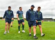 18 August 2018; Connacht players, from left, Paul Boyle, Eoin McKeon, Peter McCabe, and Dominic Robertson-McCoy prior to the Pre-season Friendly match between Connacht and Wasps at Dubarry Park in Westmeath. Photo by Seb Daly/Sportsfile