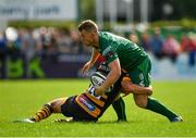 18 August 2018; Matt Healy of Connacht is tackled by Billy Searle of Wasps during the Pre-season Friendly match between Connacht and Wasps at Dubarry Park in Westmeath. Photo by Seb Daly/Sportsfile