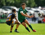 18 August 2018; Tom Farrell of Connacht in action against Juan De Jongh of Wasps during the Pre-season Friendly match between Connacht and Wasps at Dubarry Park in Westmeath. Photo by Seb Daly/Sportsfile
