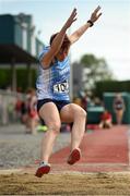 18 August 2018; Joanne McCauley of Newry AC, Co Down, W40, competing in the Long Jump event during the Irish Life Health National Track & Field Masters Championships at Tullamore Harriers Stadium in Offaly. Photo by Piaras Ó Mídheach/Sportsfile