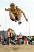 18 August 2018; Catherine Moynihan O'Sullivan of Gneeveguilla A.C., Co Kerry, W40, competing in the Long Jump event during the Irish Life Health National Track & Field Masters Championships at Tullamore Harriers Stadium in Offaly. Photo by Piaras Ó Mídheach/Sportsfile