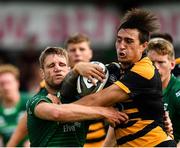 18 August 2018; Ambrose Curtis of Wasps is tackled by Kyle Godwin of Connacht during the Pre-season Friendly match between Connacht and Wasps at Dubarry Park in Westmeath. Photo by Seb Daly/Sportsfile