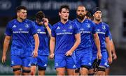 17 August 2018; Leinster players Max Deegan, left, Tom Daly and Scott Fardy leave the pitch after the Bank of Ireland Pre-season Friendly match between Leinster and Newcastle Falcons at Energia Park in Dublin. Photo by Brendan Moran/Sportsfile