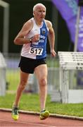 18 August 2018; Jim Langan of Tullamore Harriers A.C., Co Offaly, M75, competing in the 1500m event during the Irish Life Health National Track & Field Masters Championships at Tullamore Harriers Stadium in Offaly. Photo by Piaras Ó Mídheach/Sportsfile