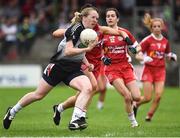 18 August 2018; Stephanie O'Reilly of Sligo in action against Caoileann Conway of Tyrone during the 2018 TG4 All-Ireland Ladies Intermediate Football Championship semi-final match between Sligo and Tyrone at Fr. Tierney Park in Donegal. Photo by Oliver McVeigh/Sportsfile