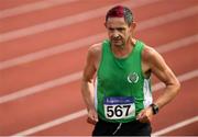 18 August 2018; Ian Egan of Tuam A.C., Co Galway, M50, competing in the 5000m event during the Irish Life Health National Track & Field Masters Championships at Tullamore Harriers Stadium in Offaly. Photo by Piaras Ó Mídheach/Sportsfile