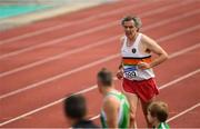 18 August 2018; Tony O'Brien of St. Finbarrs A.C., Co Cork, M55, competing in the 5000m event during the Irish Life Health National Track & Field Masters Championships at Tullamore Harriers Stadium in Offaly. Photo by Piaras Ó Mídheach/Sportsfile