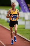 18 August 2018; Dermot Hayes of Dundrum A.C., Co Dublin, M50, competing in the 5000m event during the Irish Life Health National Track & Field Masters Championships at Tullamore Harriers Stadium in Offaly. Photo by Piaras Ó Mídheach/Sportsfile