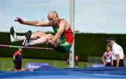 18 August 2018; Patrick Moran of Mayo A.C., M60, competing in the High Jump event during the Irish Life Health National Track & Field Masters Championships at Tullamore Harriers Stadium in Offaly. Photo by Piaras Ó Mídheach/Sportsfile