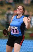 18 August 2018; Siobhan O'Hanlon of Limekiln Templemanor, Co. Dublin, competing in the Discus U16 & O14 Girls event during day one of the Aldi Community Games August Festival at the University of Limerick in Limerick. Photo by Sam Barnes/Sportsfile