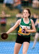 18 August 2018; Emma Bergin of Shinrone - Coolderry, Co. Offaly, competing in the Discus U16 & O14 Girls  event during day one of the Aldi Community Games August Festival at the University of Limerick in Limerick. Photo by Sam Barnes/Sportsfile